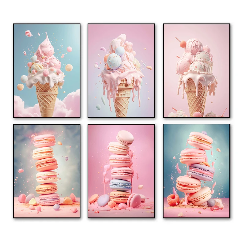 Candle Shop - Unframe Pink Food Ice Cream Macaron