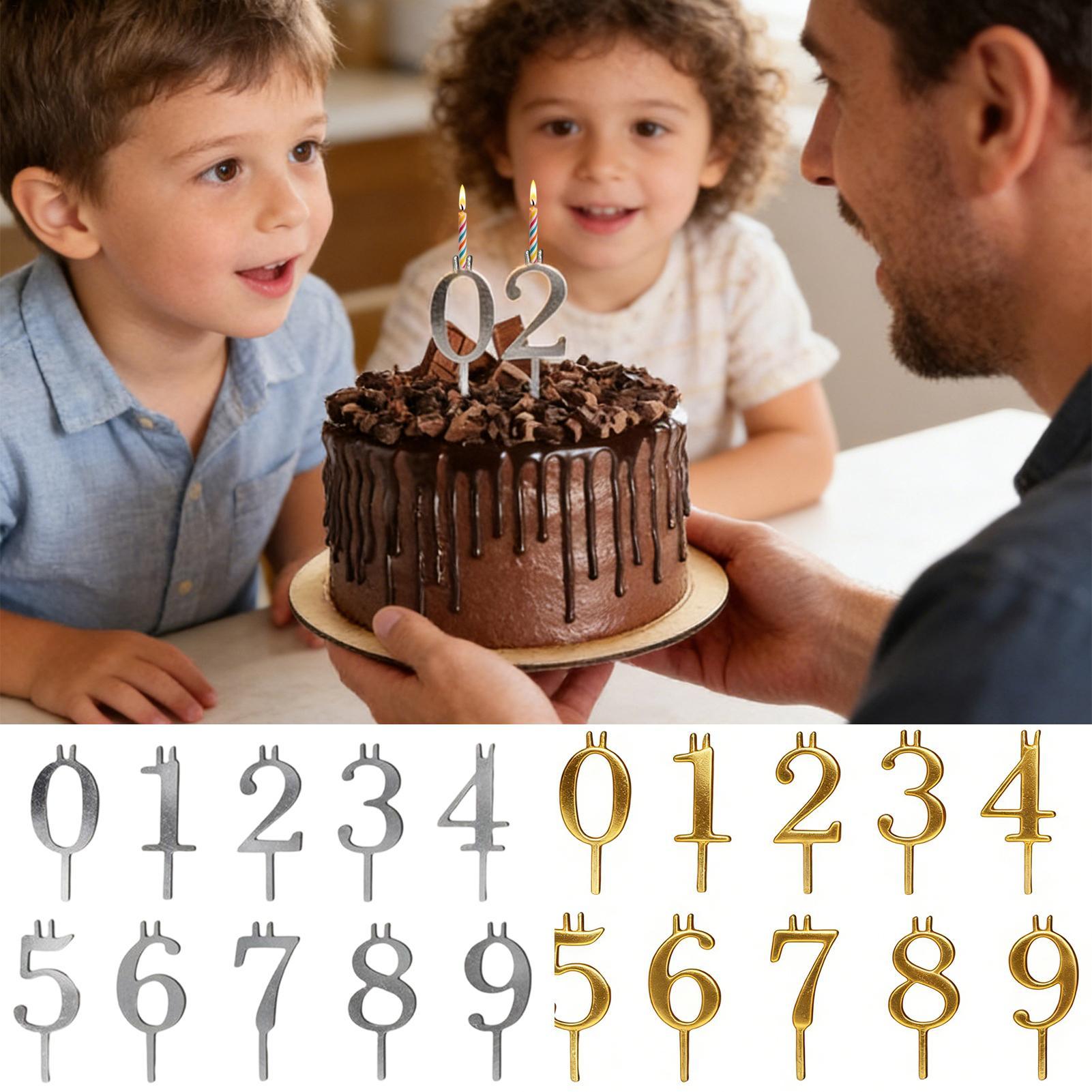Candle Making Supplies Online - 10pcs 0-9 Number Cake Toppers Metal